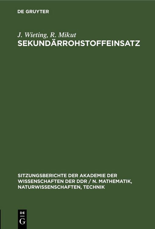 Produktbild: Sekund&auml;rrohstoffeinsatz