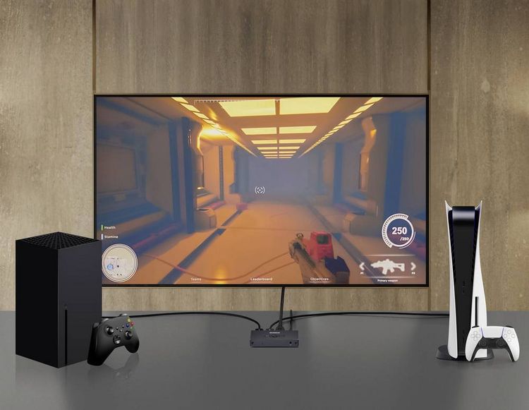 Produktbild: SpeaKa Professional SP-HSW-300 2 Port HDMI-Switch UHD 8K @ 60 Hz, UHD 4K @ 120Hz