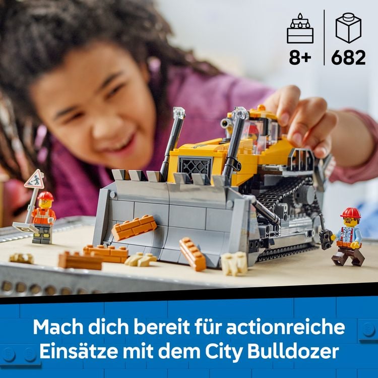Produktbild: LEGO City Gelber Bulldozer, Spielset f&uuml;r Kinder ab 8 Jahren 60466