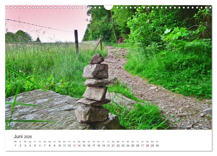 Produktbild: Wege durchs Jahr- Zitate begleiten auf romantisch sch&ouml;nen Wegen (Wandkalender 2026 DIN A3 quer), CALVENDO Monatskalender