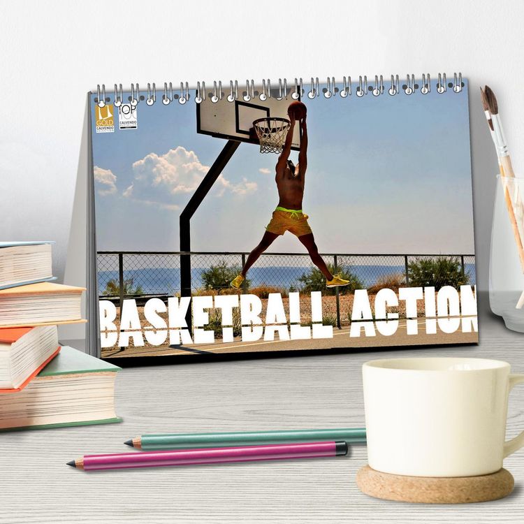 Produktbild: Basketball Action (Tischkalender 2026 DIN A5 quer), CALVENDO Monatskalender