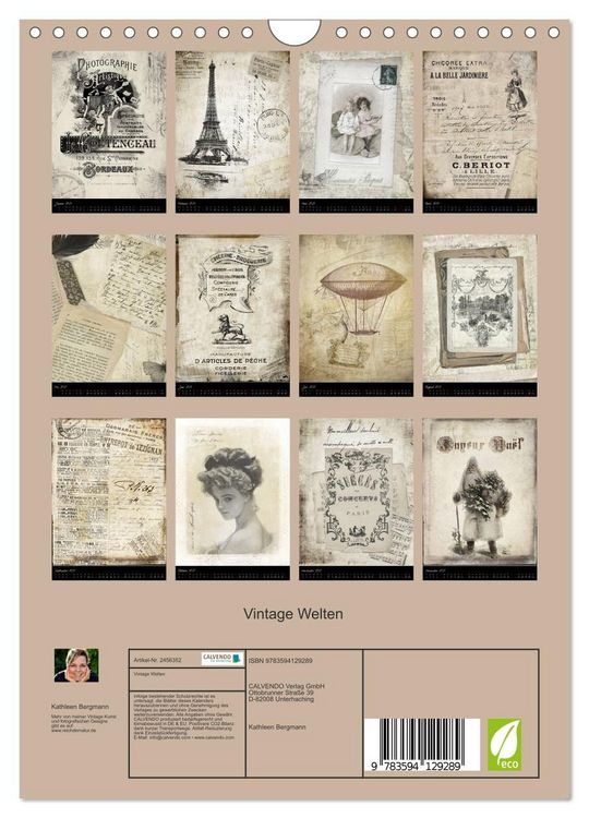 Produktbild: Vintage Welten (Wandkalender 2027 DIN A4 hoch), CALVENDO Monatskalender