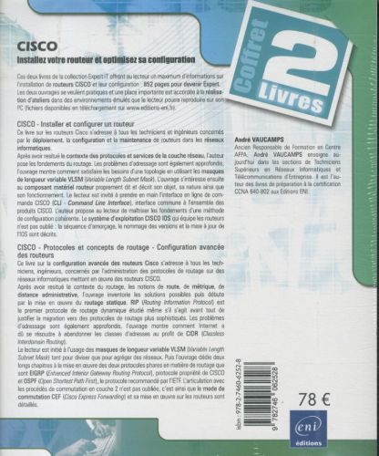 Produktbild: CISCO: installez votre routeur et optimisez sa configuration: 2 livres