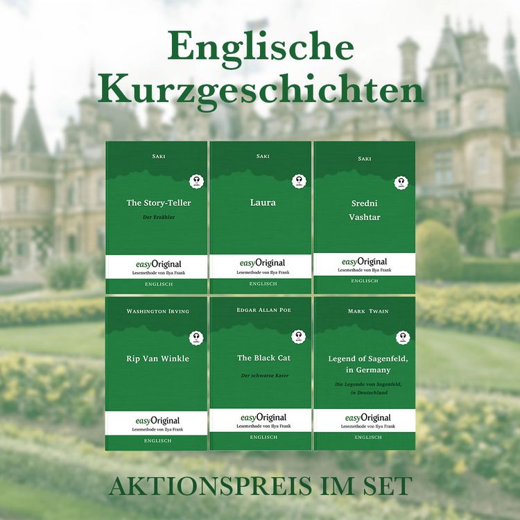 Produktbild: Englische Kurzgeschichten (B&uuml;cher + Audio-Online) - Lesemethode von Ilya Frank