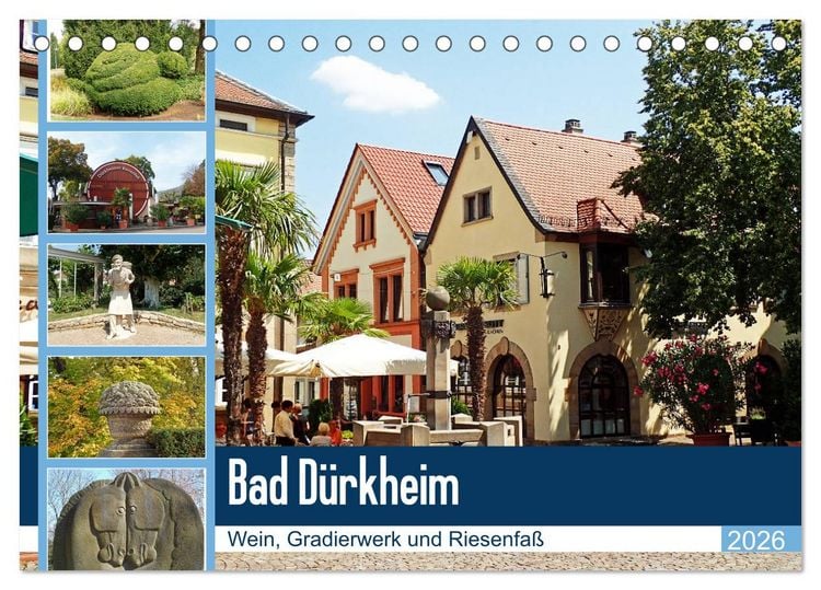 Produktbild: Bad D&uuml;rkheim - Wein, Gradierwerk und Riesenfa&szlig; (Tischkalender 2026 DIN A5 quer), CALVENDO Monatskalender