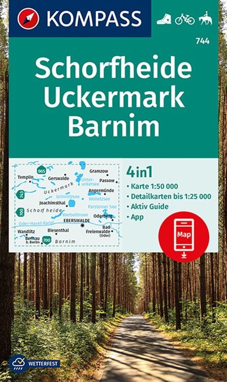 Bild vom Artikel KOMPASS Wanderkarte 744 Schorfheide, Uckermark, Barnim 1:50.000 vom Autor Kompass-Karten GmbH