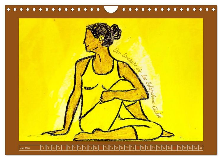 Produktbild: Farbige Yoga Kraftwelt - Yoga Asanas f&uuml;r die Chakren (Wandkalender 2026 DIN A4 quer), CALVENDO Monatskalender