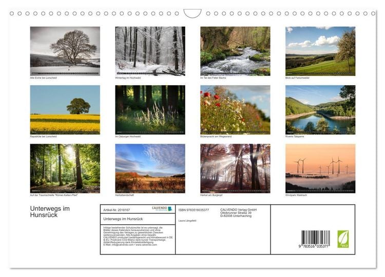 Produktbild: Unterwegs im Hunsr&uuml;ck (Wandkalender 2026 DIN A3 quer), CALVENDO Monatskalender