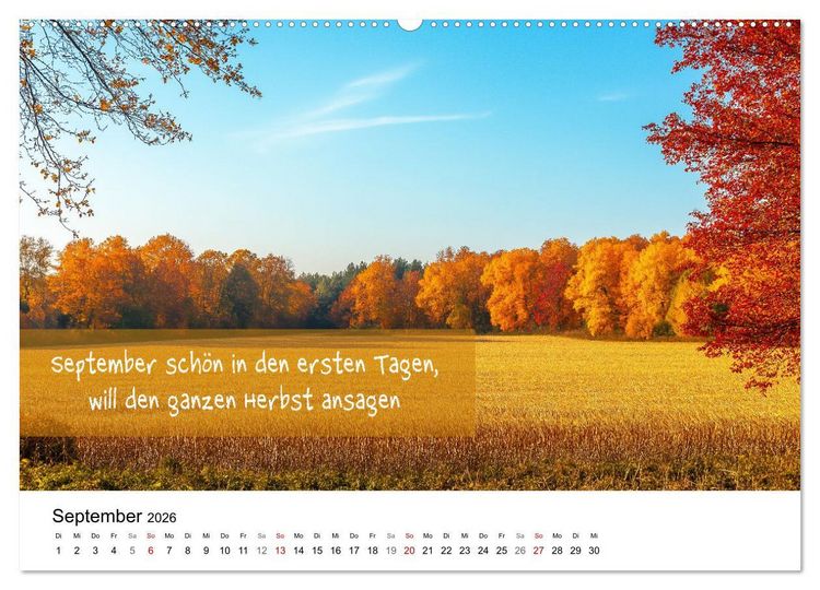 Produktbild: Bauernregeln Kalender - Rhythmus der Jahreszeiten (Wandkalender 2026 DIN A2 quer), CALVENDO Monatskalender