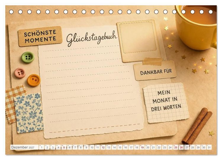 Produktbild: L&auml;cheln sammeln - Dein pers&ouml;nlicher Gl&uuml;ckskalender zum Mitgestalten (Tischkalender 2027 DIN A5 quer), CALVENDO Monatskalender