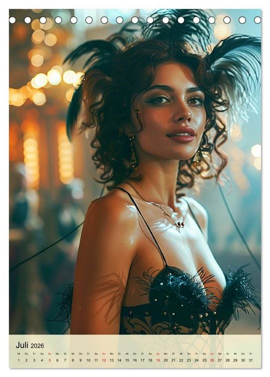 Produktbild: Burlesque. Verf&uuml;hrerische Frauen im Stil der 20er Jahre (Tischkalender 2026 DIN A5 hoch), CALVENDO Monatskalender