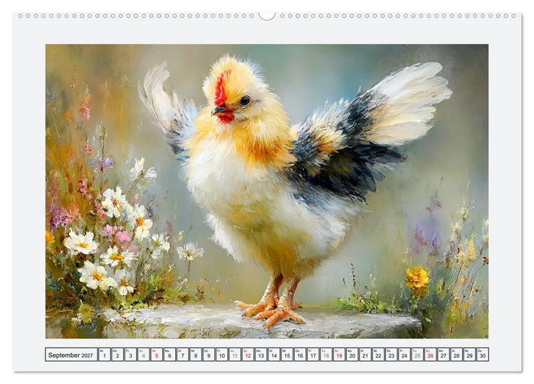 Produktbild: H&uuml;hner und K&uuml;ken. Fluffige Freunde (Wandkalender 2027 DIN A2 quer), CALVENDO Monatskalender