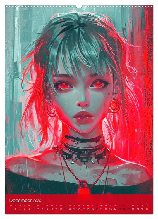 Produktbild: Manga-Comics. Cyberpunk Anime. Science Fiction Girls (Wandkalender 2026 DIN A2 hoch), CALVENDO Monatskalender