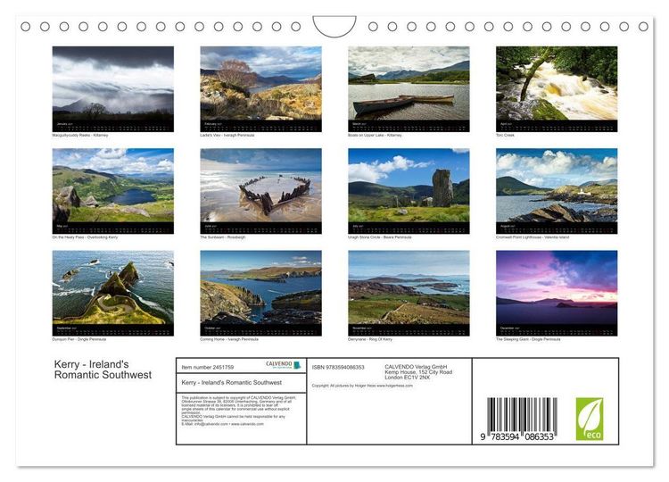 Produktbild: Kerry - Ireland's Romantic Southwest (Wall Calendar 2027 DIN A4 landscape), CALVENDO 12 Month Wall Calendar