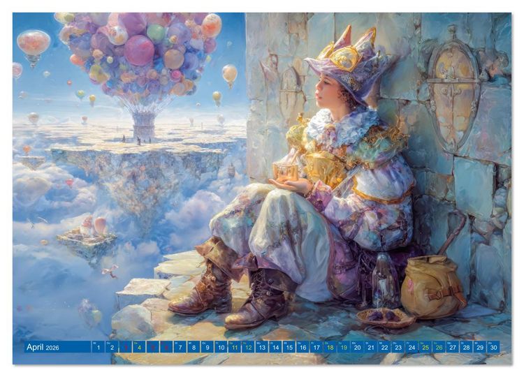 Produktbild: Paradoxe fantastische Welten - M&auml;rchenhaft verspielt (hochwertiger Premium Wandkalender 2026 DIN A2 quer), Kunstdruck in Hochglanz