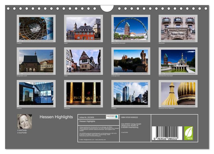 Produktbild: Hessen Highlights (Wandkalender 2026 DIN A4 quer), CALVENDO Monatskalender