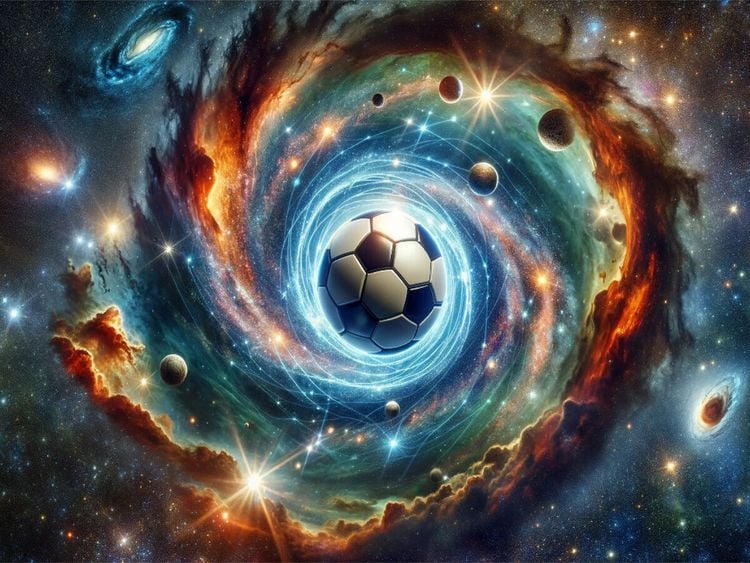 Produktbild: CALVENDO Puzzle Kosmischer Fu&szlig;ball | 1000 Teile Lege-Gr&ouml;&szlig;e 64x48cm Foto-Puzzle f&uuml;r gl&uuml;ckliche Stunden