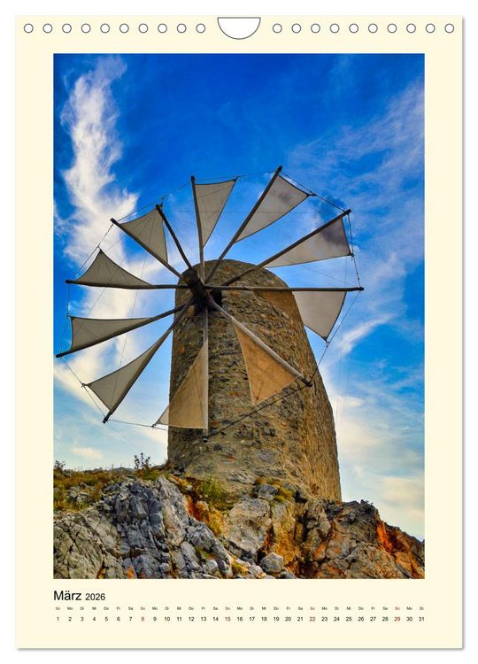 Produktbild: Nostalgie Windm&uuml;hlen (Wandkalender 2026 DIN A4 hoch), CALVENDO Monatskalender