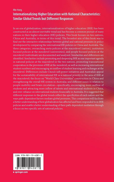 Produktbild: Internationalizing Higher Education with National Characteristics: Similar Global Trends but Different Responses