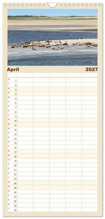 Produktbild: Familienplaner 2027 - Borkum - Momente einer Reise mit 5 Spalten (Wandkalender, 21 x 45 cm) CALVENDO