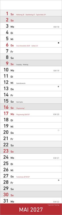 Produktbild: Streifenplaner Mini ROT 2027