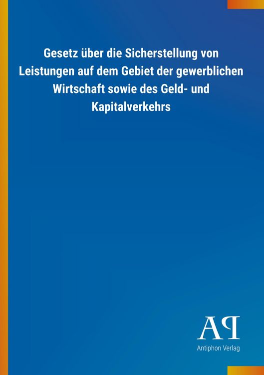 Produktbild: Gesetz &uuml;ber die Sicherstellung von Leistungen auf dem Gebiet