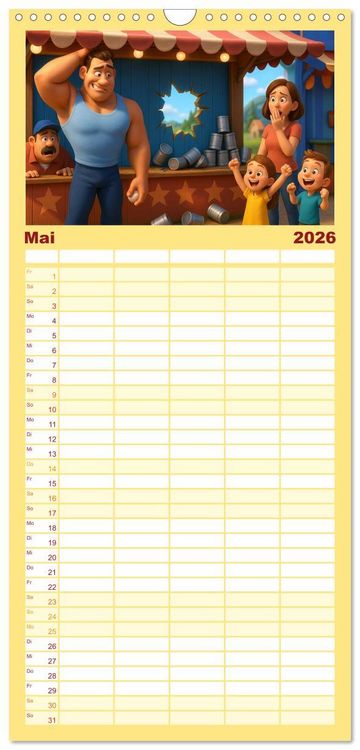 Produktbild: Familienplaner 2026 - Meine Familie, Kraftsport und ich mit 5 Spalten (Wandkalender, 21 x 45 cm) CALVENDO