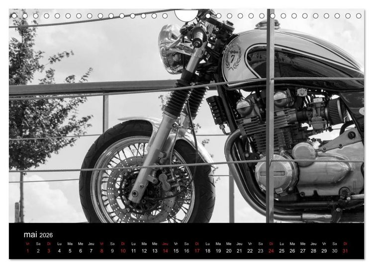 Produktbild: Une moto de caract&egrave;re (Calendrier mural 2026 DIN A4 vertical), CALVENDO calendrier mensuel