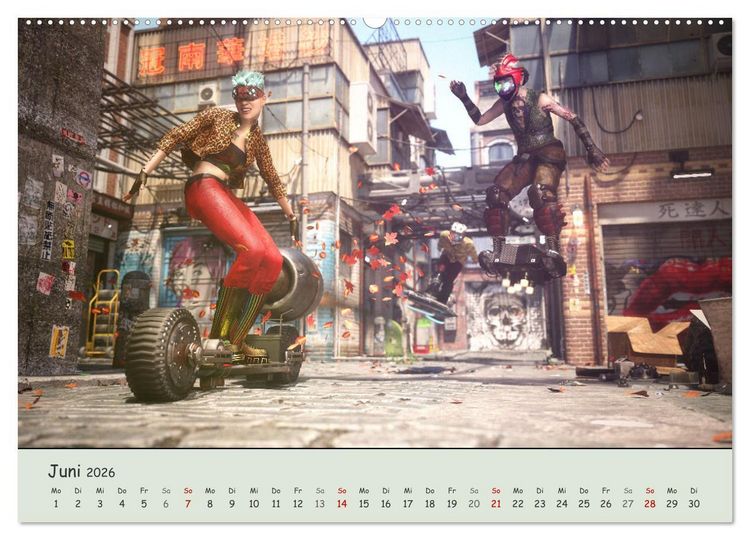 Produktbild: Science Fiction Cyberpunk (hochwertiger Premium Wandkalender 2026 DIN A2 quer), Kunstdruck in Hochglanz