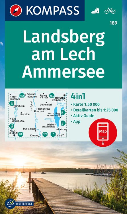 Produktbild: KOMPASS Wanderkarte 189 Landsberg am Lech, Ammersee 1:50.000