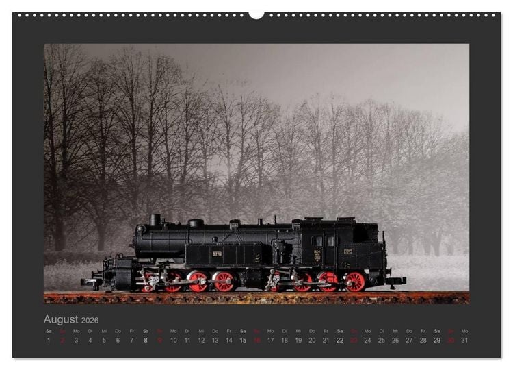 Produktbild: Dampflokomotiven in Spur N (Wandkalender 2026 DIN A2 quer), CALVENDO Monatskalender