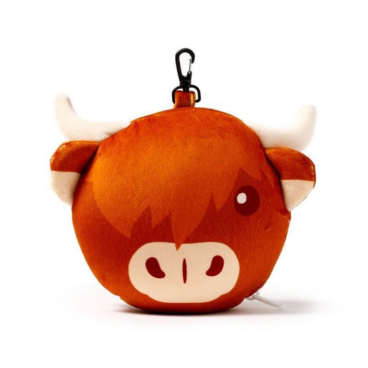 Produktbild: Relaxeazzz Pl&uuml;sch Highland Coo Kuh Reisekissen & Schlafmaske