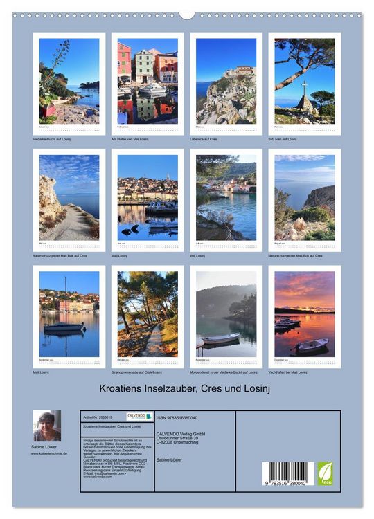 Produktbild: Kroatiens Inselzauber, Cres und Losinj (hochwertiger Premium Wandkalender 2026 DIN A2 hoch), Kunstdruck in Hochglanz