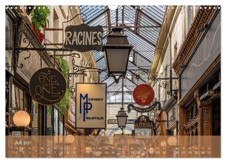 Produktbild: Verborgene Passagen von Paris (Wandkalender 2027 DIN A3 quer), CALVENDO Monatskalender