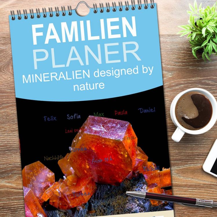 Produktbild: Familienplaner 2026 - MINERALIEN designed by nature mit 5 Spalten (Wandkalender, 21 x 45 cm) CALVENDO