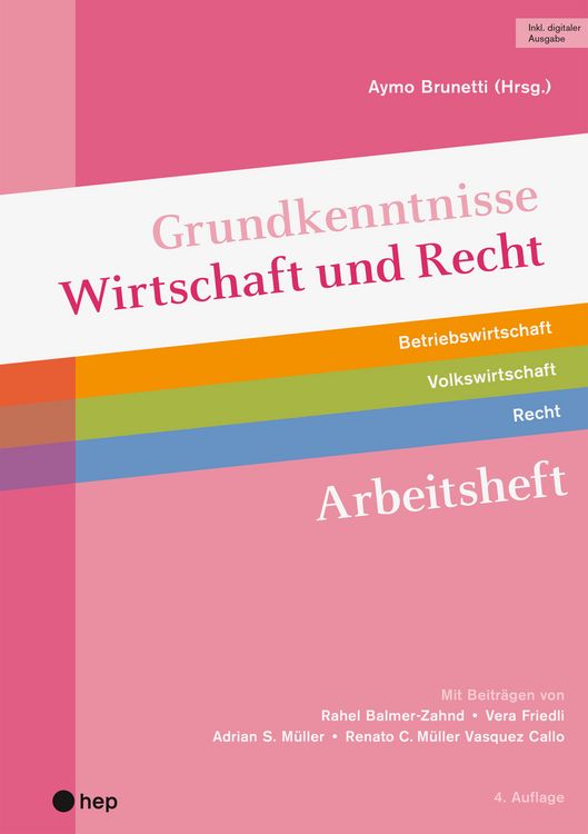 Produktbild: Grundkenntnisse Wirtschaft und Recht Arbeitsheft (Print inkl. digitaler Ausgabe)