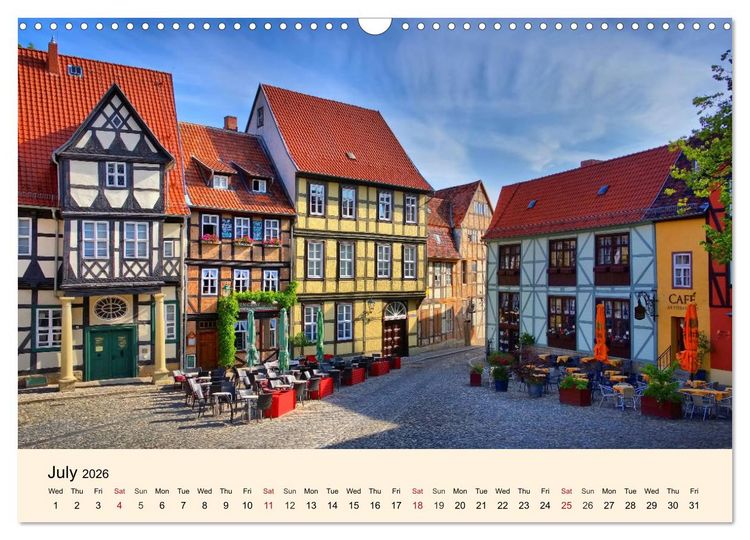 Produktbild: Quedlinburg - World Heritage Site in the Harz Mountains (Wall Calendar 2026 DIN A3 landscape), CALVENDO 12 Month Wall Calendar