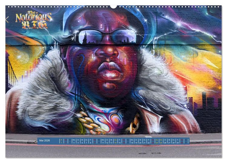 Produktbild: Streetart-Kunst, die die Stra&szlig;en Londons atmen l&auml;sst (hochwertiger Premium Wandkalender 2026 DIN A2 quer), Kunstdruck in Hochglanz