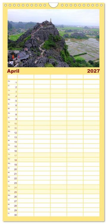 Produktbild: Familienplaner 2027 - Vietnams verborgenes Paradies mit 5 Spalten (Wandkalender, 21 x 45 cm) CALVENDO