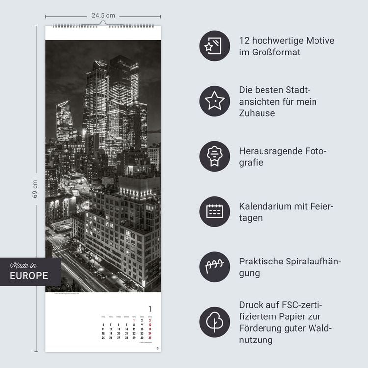 Produktbild: New York Vertical Kalender 2027