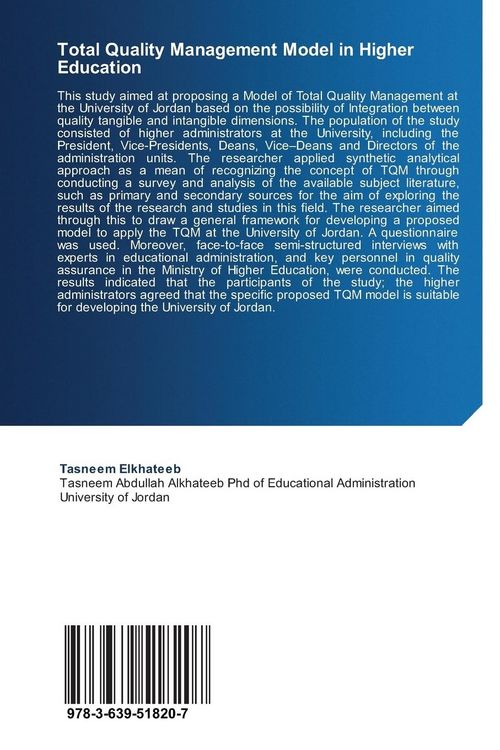 Produktbild: Total Quality Management Model in Higher Education