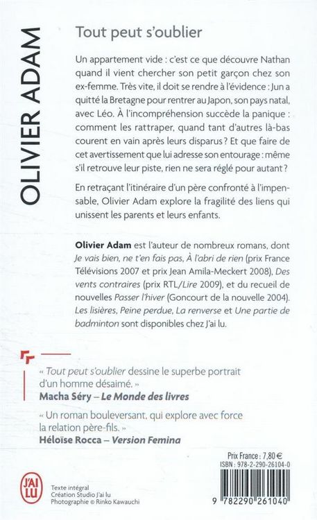 Produktbild: Adam, O: Tout peut s'oublier