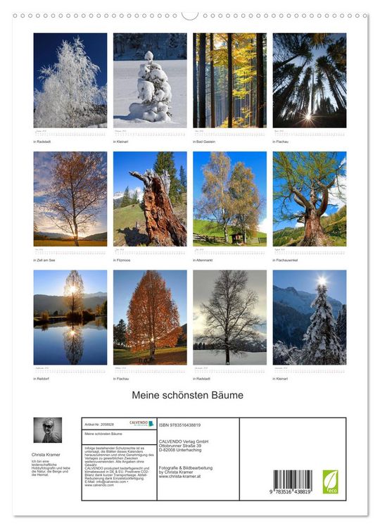 Produktbild: Meine sch&ouml;nsten B&auml;ume (hochwertiger Premium Wandkalender 2026 DIN A2 hoch), Kunstdruck in Hochglanz