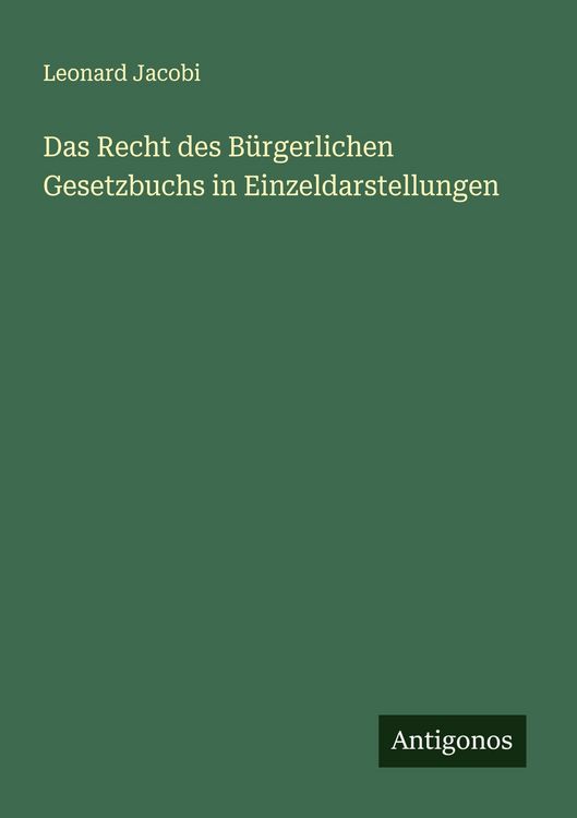 Produktbild: Das Recht des B&uuml;rgerlichen Gesetzbuchs in Einzeldarstellungen