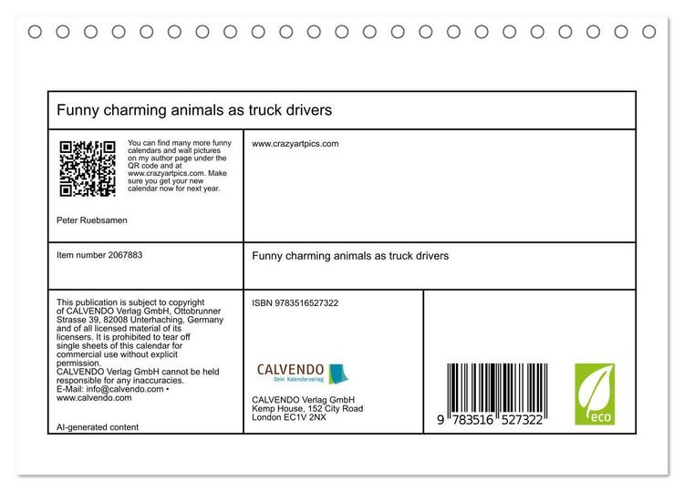 Produktbild: Ruebsamen, P: Funny charming animals as truck drivers (Desk