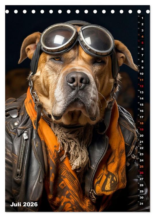 Produktbild: Stylische Hunde (Tischkalender 2026 DIN A5 hoch), CALVENDO Monatskalender