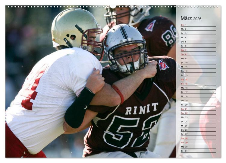 Produktbild: American Football - Touchdown (hochwertiger Premium Wandkalender 2026 DIN A2 quer), Kunstdruck in Hochglanz