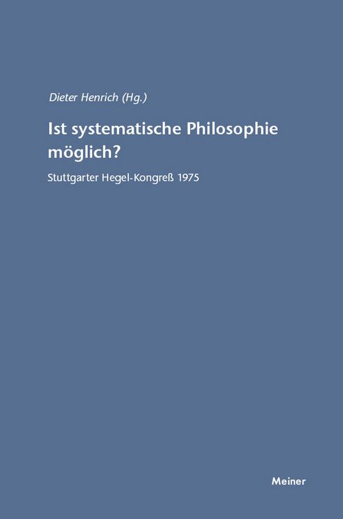 Produktbild: Ist systematische Philosophie m&ouml;glich?