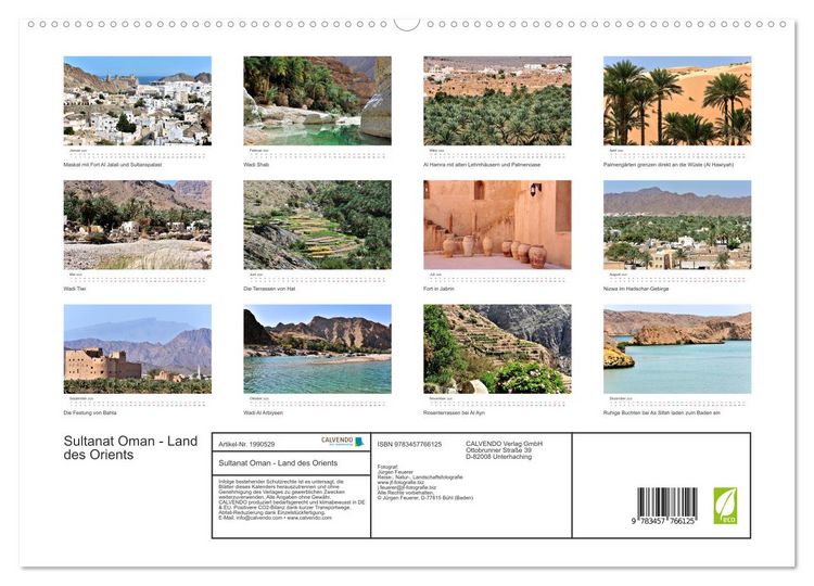 Produktbild: Sultanat Oman - Land des Orients (hochwertiger Premium Wandkalender 2026 DIN A2 quer), Kunstdruck in Hochglanz