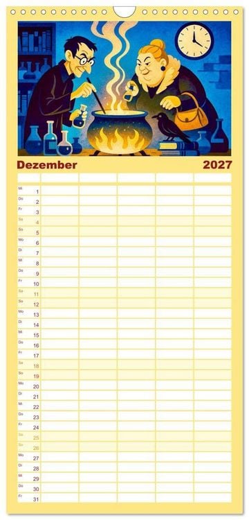 Produktbild: Familienplaner 2027 - Michael Ende mit 5 Spalten (Wandkalender, 21 x 45 cm) CALVENDO
